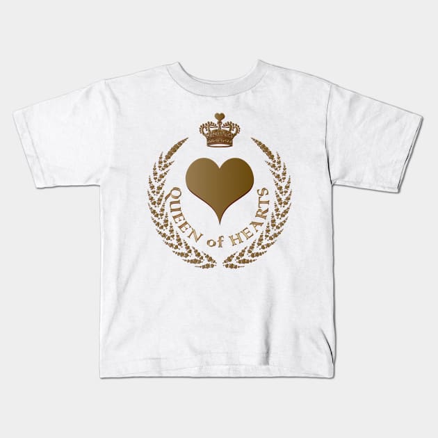 Queen of Hearts Kids T-Shirt by thematics